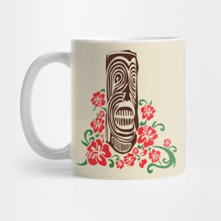 Tiki Totem with Hibiscus Flowers Mug
